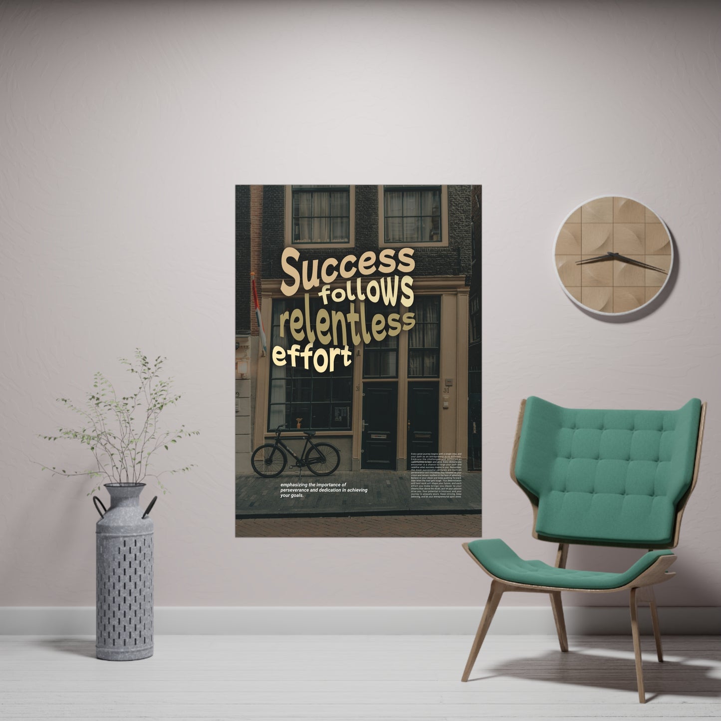 Success Follows - Graphic Design Wall Art - Matte Paper Poster